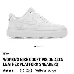 Nike Women's Court Vision Alta White Leather Sneakers